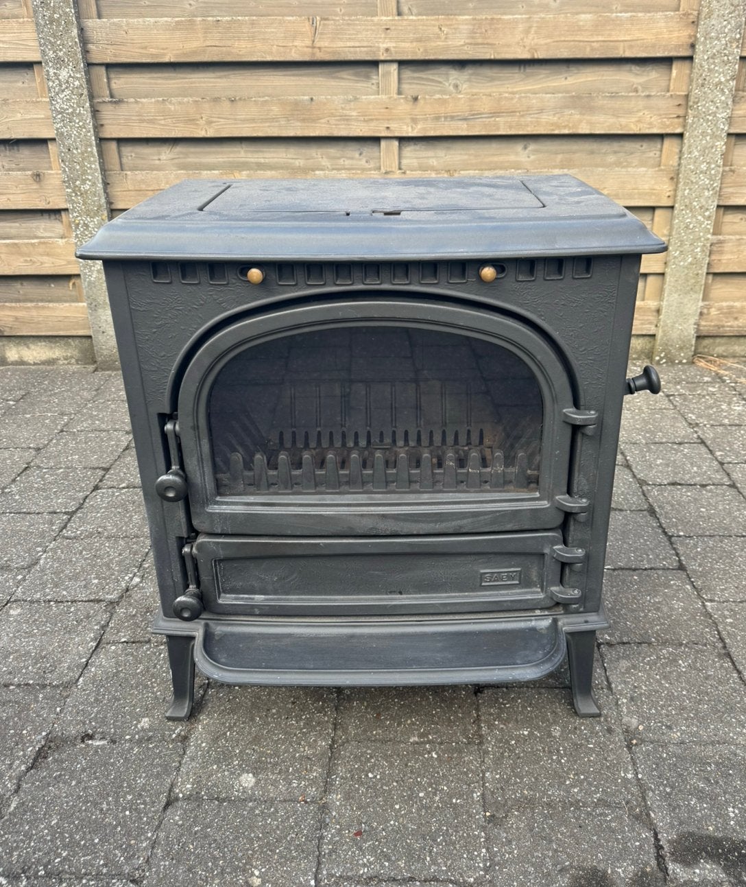 Houtkachel kolenkachel Saey 92 14kw Nieuw Venstertje, Enlèvement, Utilisé, Bois, Multi-brûleur