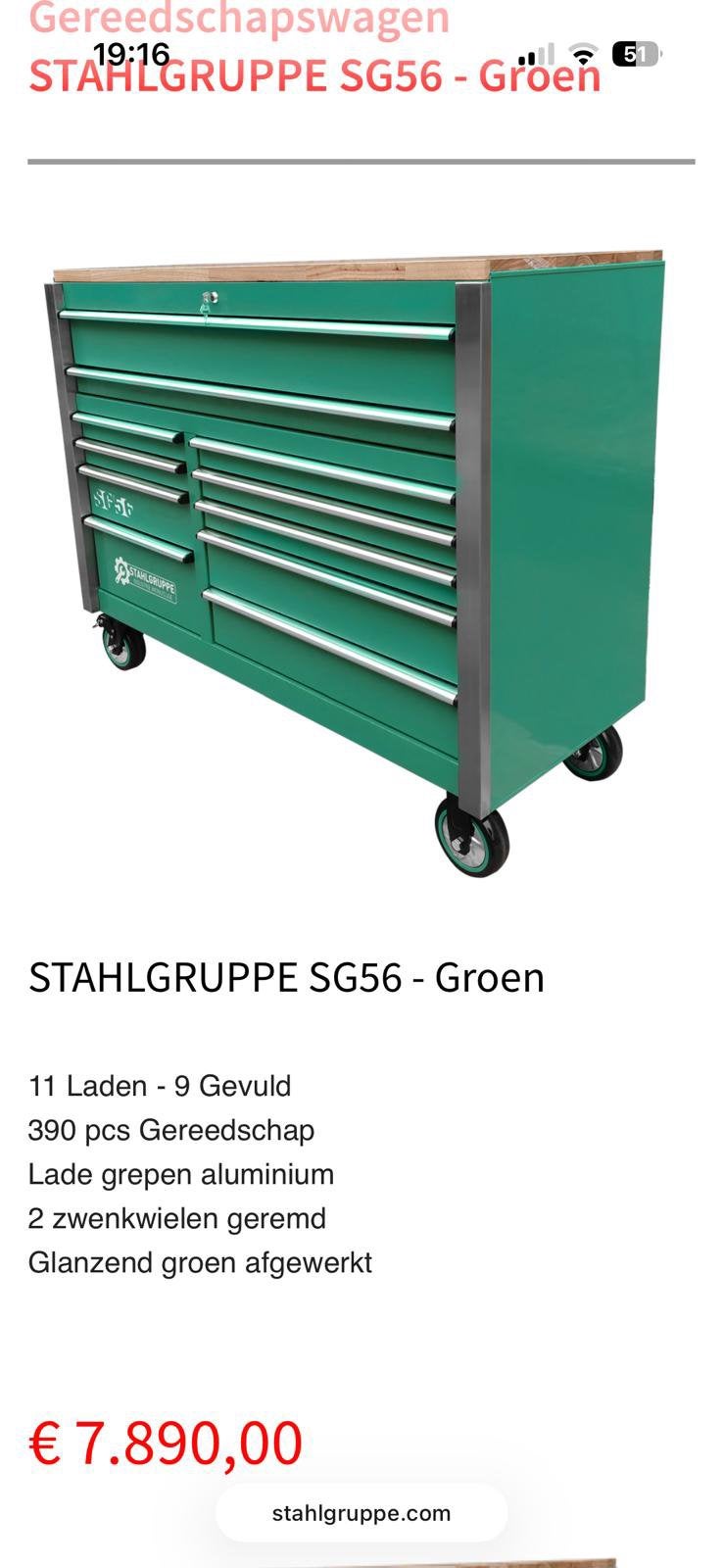 Stahlgruppe SG56, Doe-het-zelf en Bouw, Gereedschapskisten, Ophalen, Gevuld, Nieuw