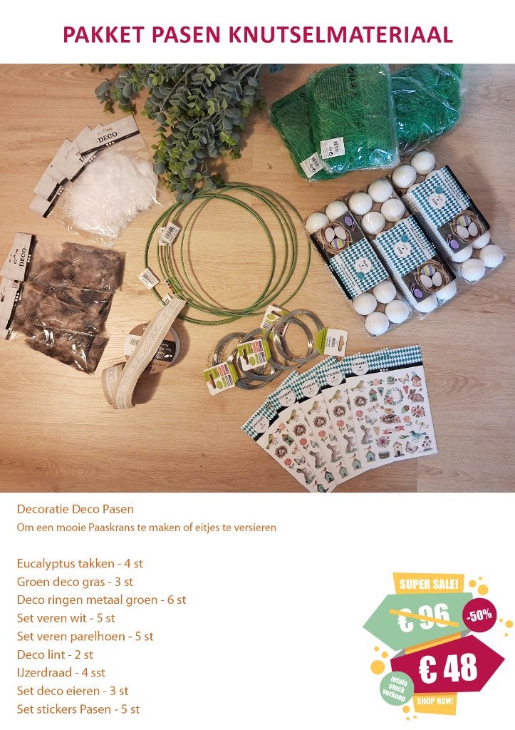 PAKKET PASEN KNUTSELMATERIAAL _ GROTE STOCKVERKOOP -50%, Hobby en Vrije tijd, Knutselen, Ophalen, Nieuw, Pasen, Overige merken