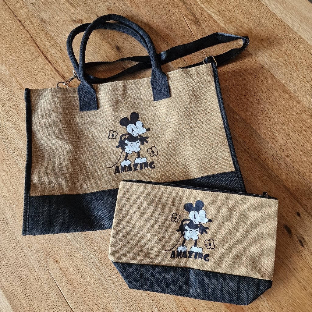 Tote bag Mickey Mouse set, Enlèvement ou Envoi, Mickey Mouse, Neuf, Sac, Valise ou Pochette
