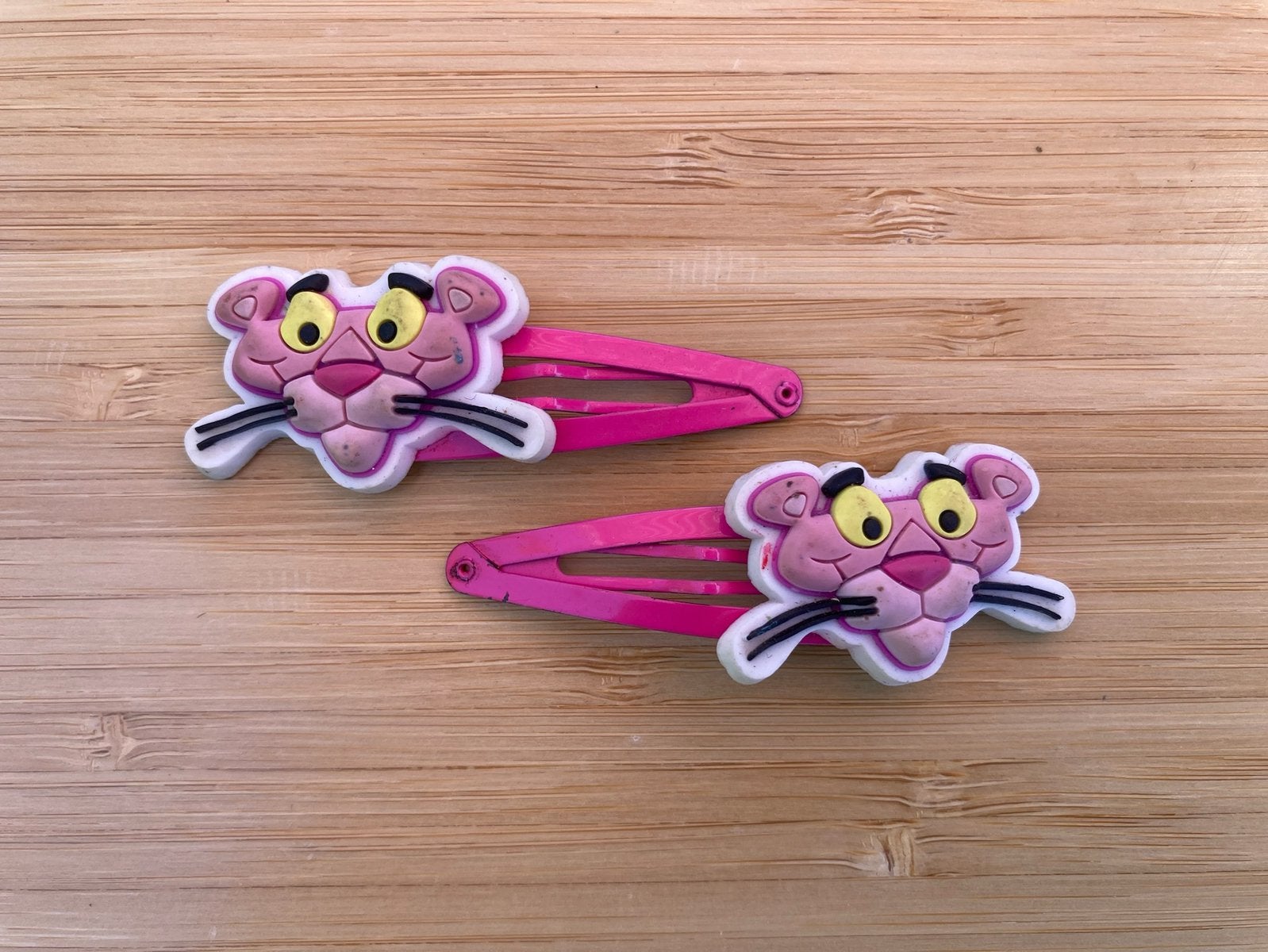 Vintage haarspelden Pink Panther, Ophalen of Verzenden, Gebruikt