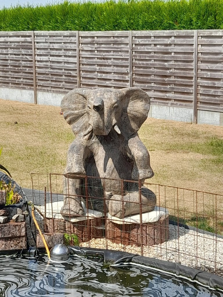 Éléphant fontaine, Enlèvement, Neuf, Pierre, Fontaine
