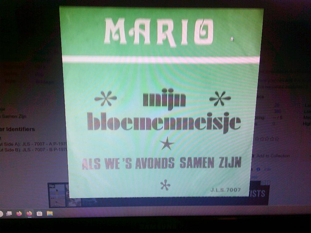 gezocht de vinyl single van,  mario  mijn bloemenmeisje, 7 inch, Ophalen of Verzenden, Levenslied of Smartlap, 1970 - 1979
