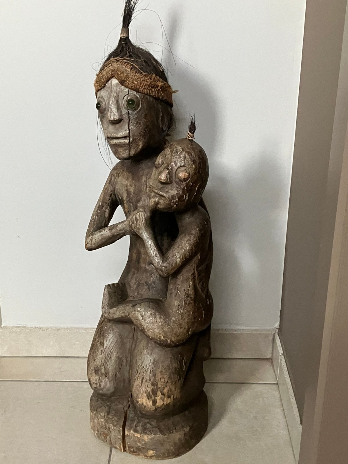 Houten beeld uit Bali, Ophalen, 75 cm, Zo goed als nieuw, Hout
