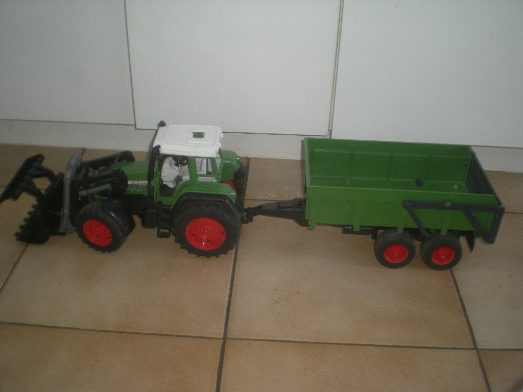 tractor+ schepper+ kar bruder, 80 cm, Ophalen of Verzenden, Zo goed als nieuw
