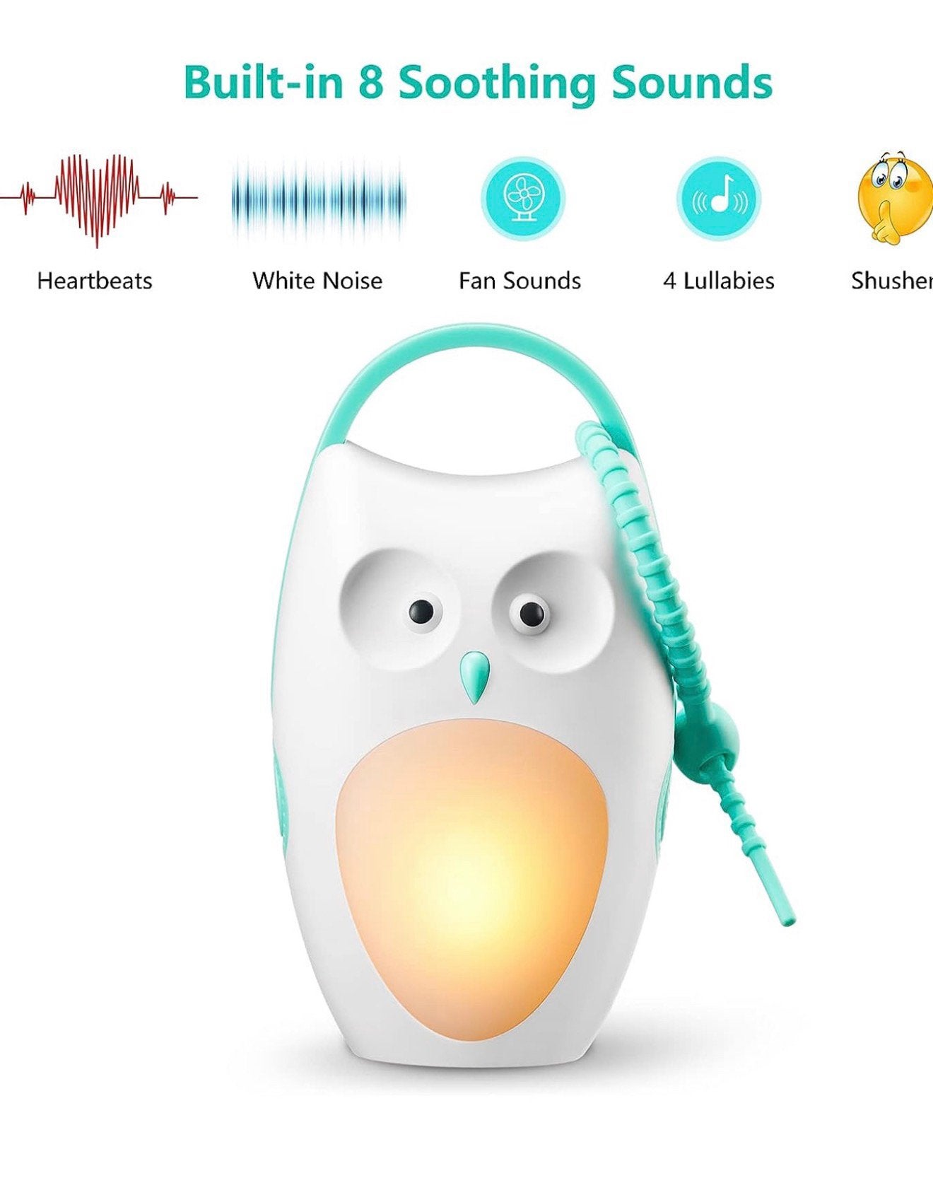 Uil nachtlamp wekker Baby babywekker + 8 geluiden oplaadbaar, Elektronische apparatuur, Wekkers, Nieuw, Ophalen of Verzenden