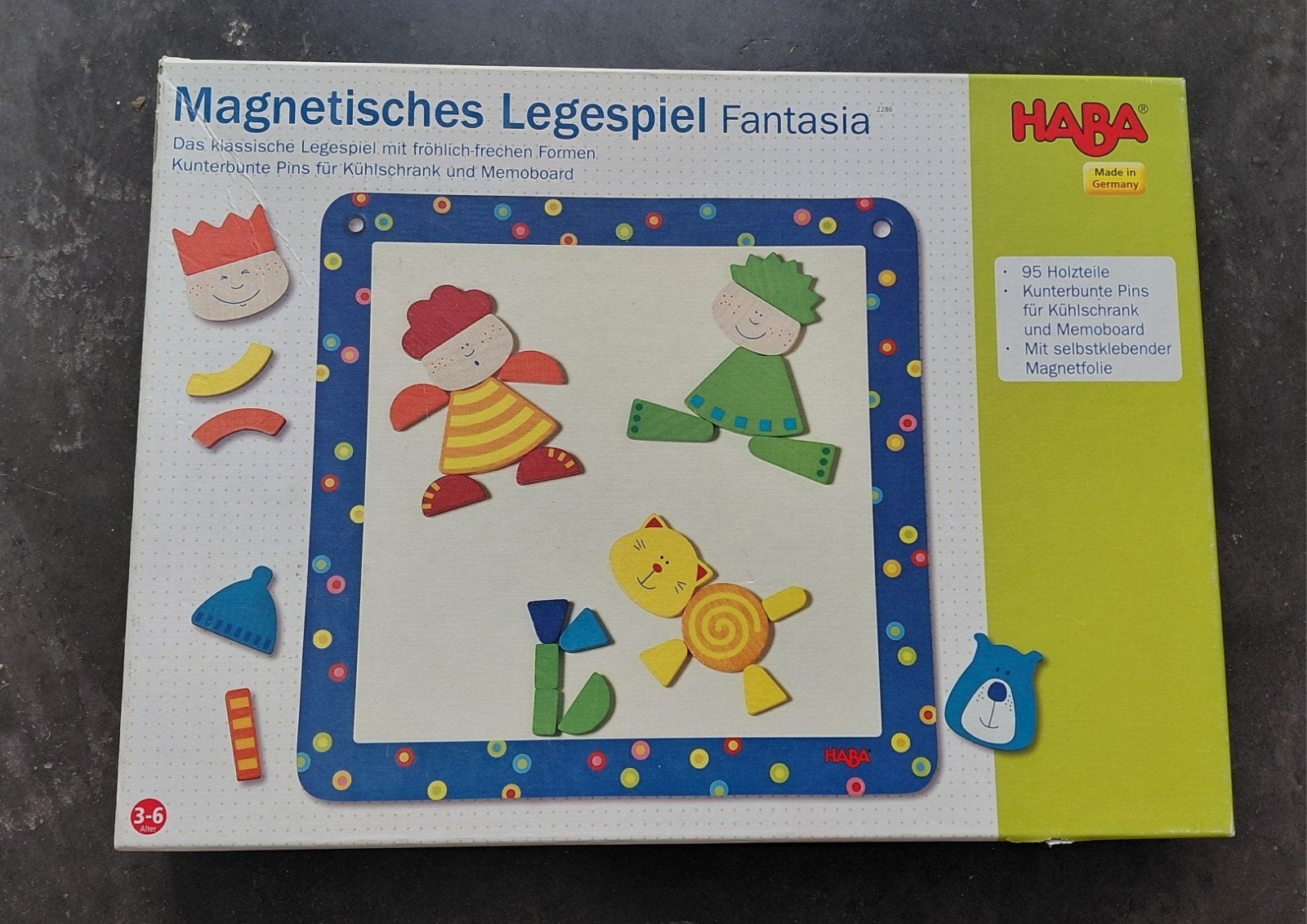 HABA magnetisch legspel Fantasia – compleet – 3-6 jaar, Zo goed als nieuw, Van hout, 4 tot 6 jaar, Meer dan 50 stukjes
