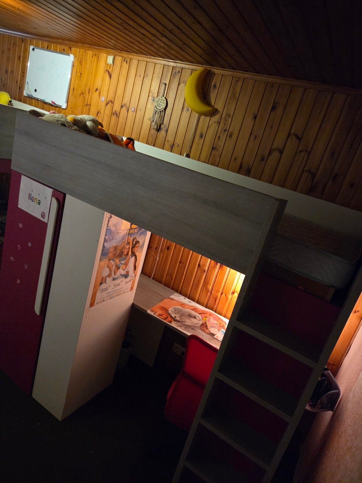 hoogslaper met bureau en dressing, 90 cm, Enlèvement, 200 cm, Lit mezzanine
