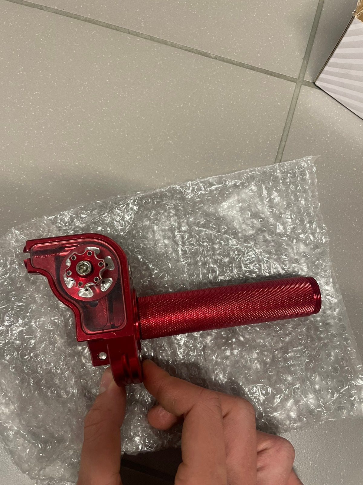 Snelgas motoforce racing cnc aluminium red, Vélos & Vélomoteurs, Pièces de cyclomoteur | Général, Enlèvement, Comme neuf, Autres types