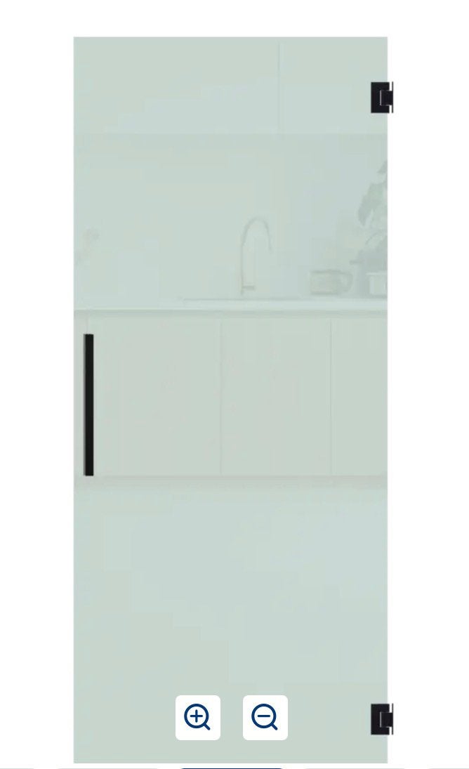 Mat Glazen deur met inox scharnieren en trekker, Ophalen, Zo goed als nieuw, Glas, Binnendeur