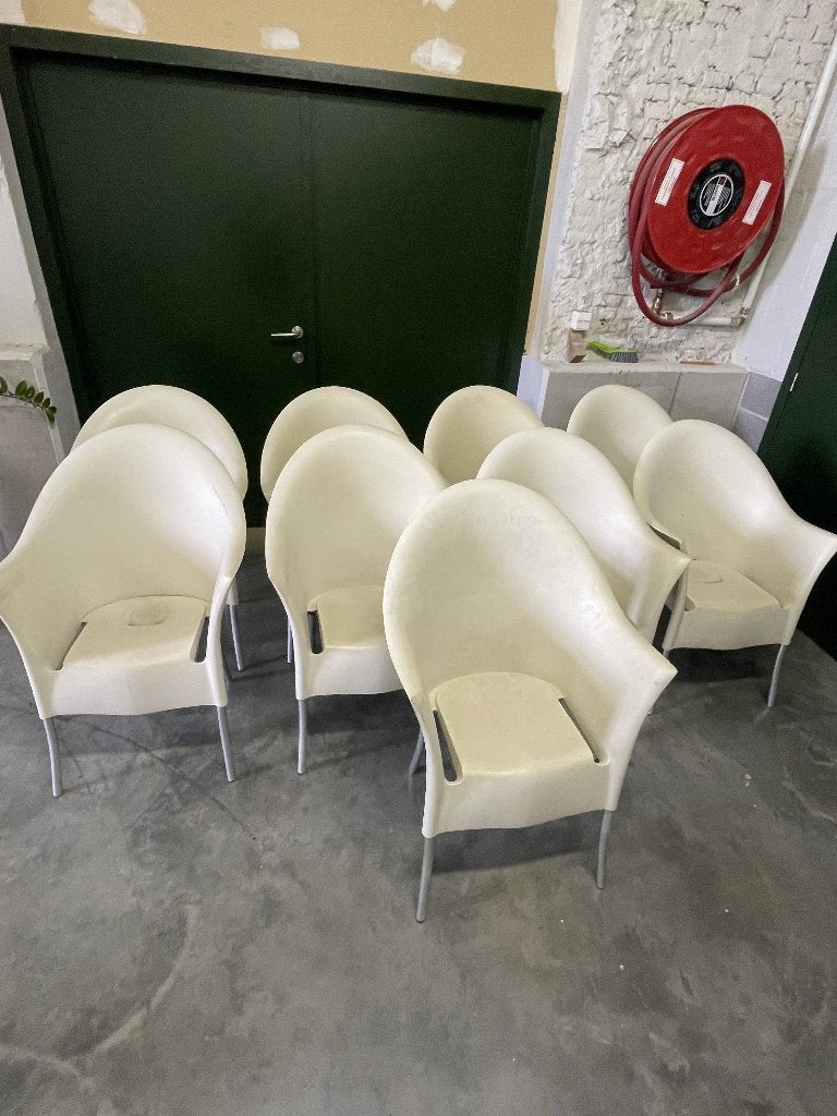 Chaises blanche / witte stoelen, Enlèvement, Autres matériaux, Blanc, Cinq, Six Chaises ou plus