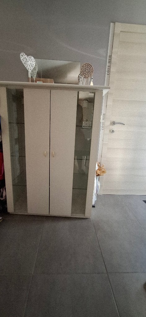 Meuble vitrine blanc, 25 à 50 cm, Avec porte(s), Contemporain, Enlèvement