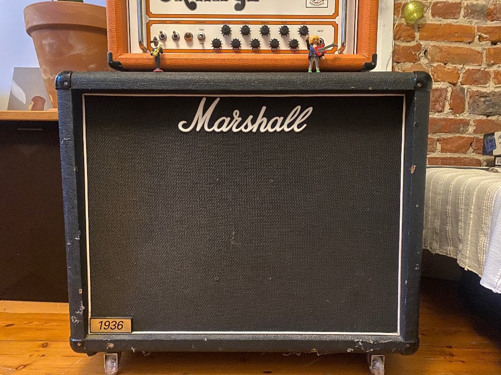 Baffle Marshall 1936 , 2X12, Made in England Années 90, Muziek en Instrumenten, Ophalen, Gebruikt, Gitaar, 100 watt of meer