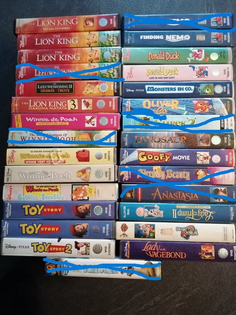 VHS tekenfilm 3, Nederlands ondertiteld, Tekenfilm, Zo goed als nieuw, VHS