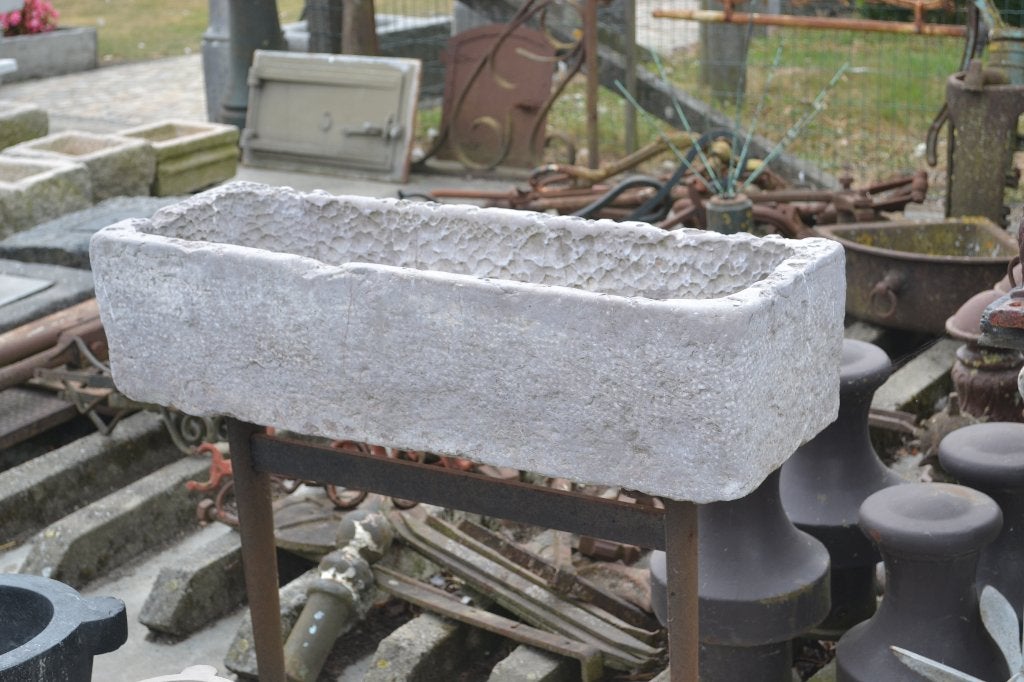 antiek gekapt trogje in marbre de marquise, Ophalen, Gebruikt