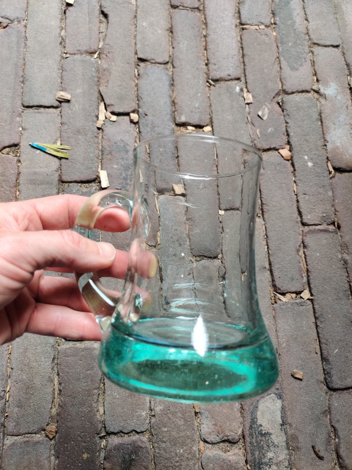 Bierglazen handvat groen glas, Verre, Enlèvement, Ensemble