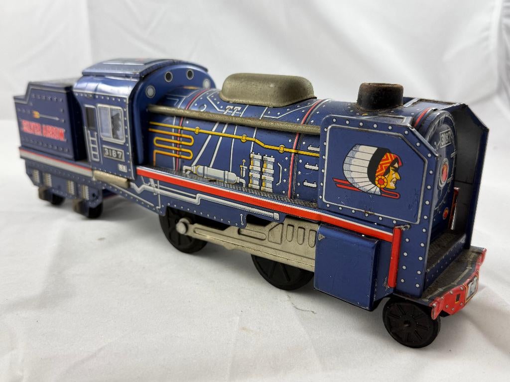 Vintage blikken tenderlocomotief, Ophalen of Verzenden, Gebruikt