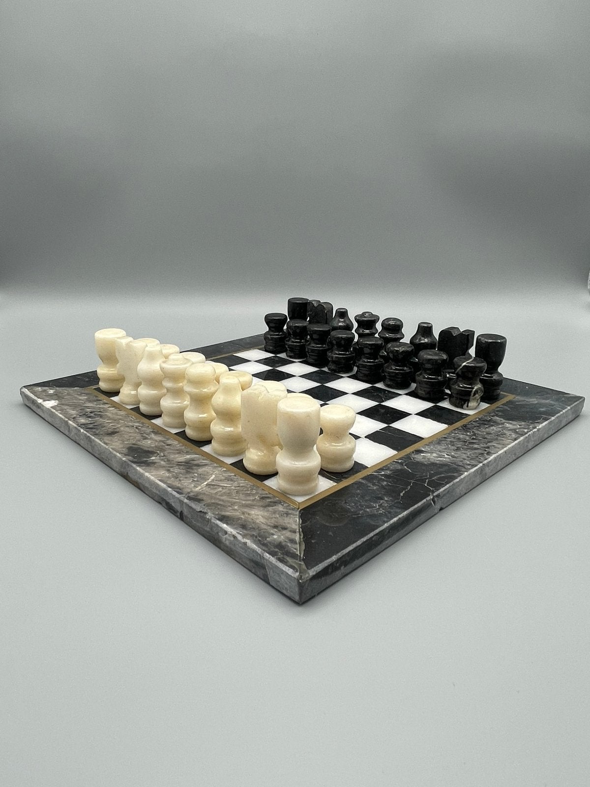 ️ Vintage marmeren/natuurstenen schaakset – 25  25 cm, Hobby en Vrije tijd, Gezelschapsspellen | Bordspellen, Een of twee spelers