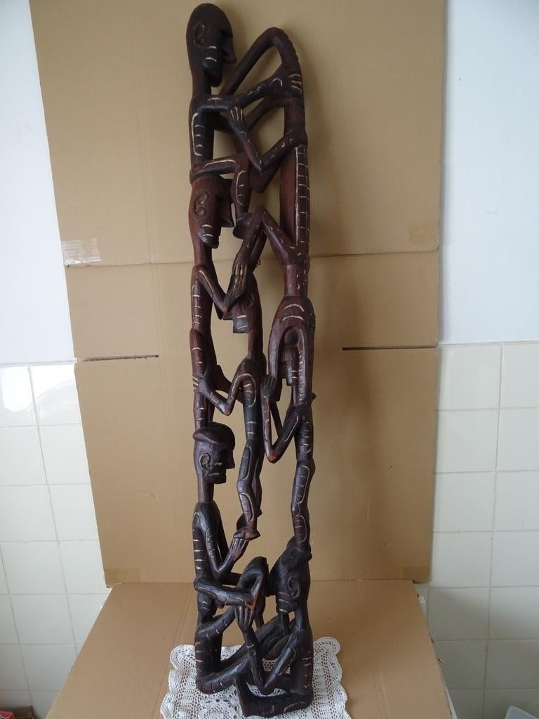 Statue sculptée sur bois Asmat Papouasie Nouvelle Guiné130cm, Enlèvement ou Envoi