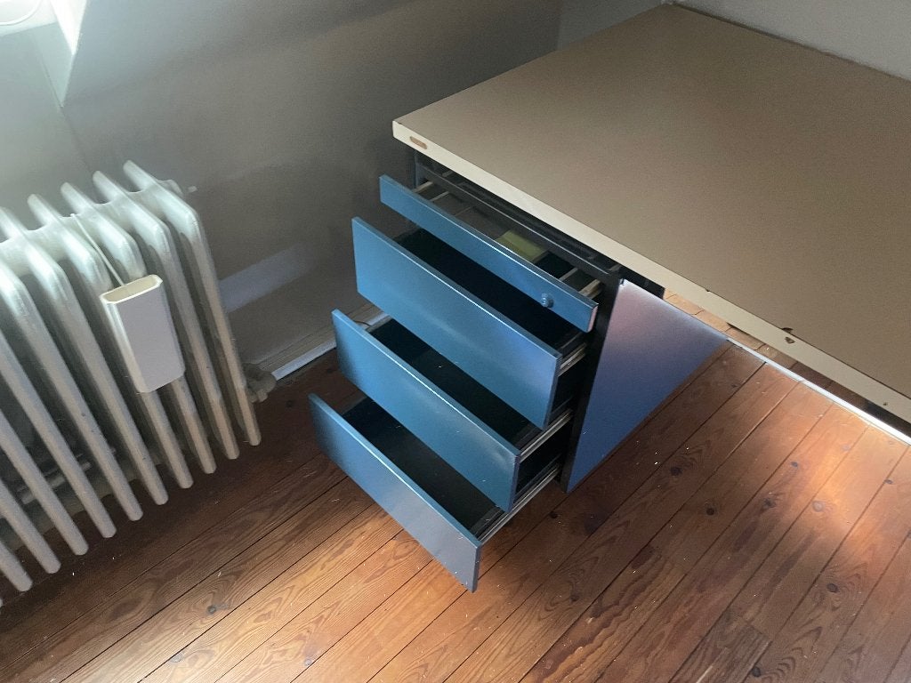 Bureau van blauw metaal van Bulo, Ophalen, Gebruikt, Metaal, 170 cm