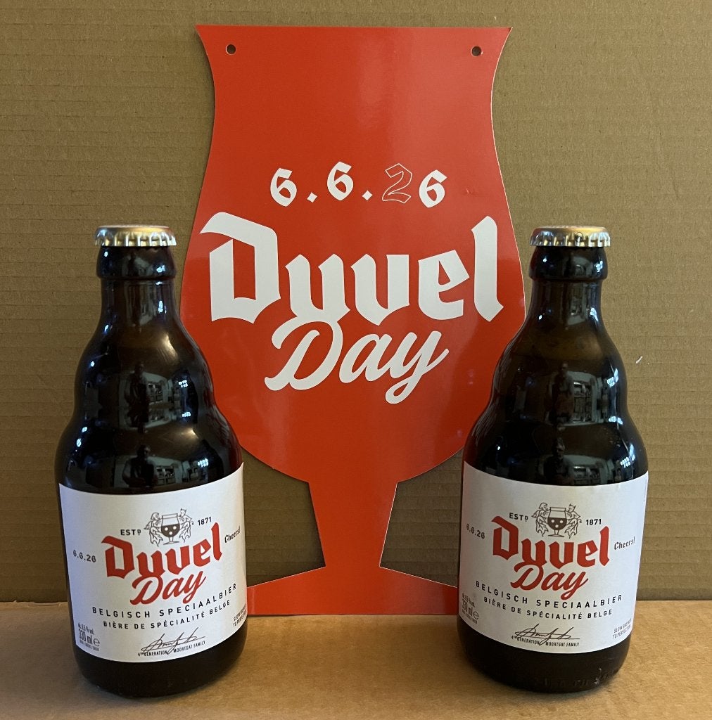 Duvel - Duvel Day flesje met plastic versiering 6.6.26, Verzamelen, Biermerken, Ophalen of Verzenden, Zo goed als nieuw, Flesje(s)