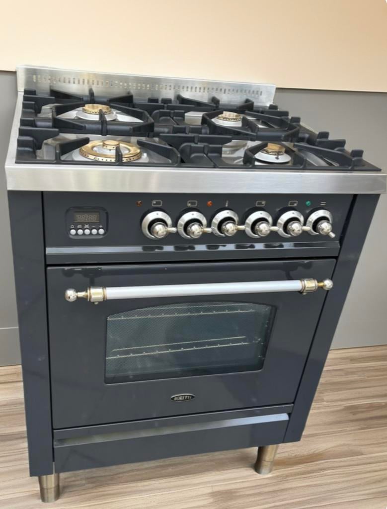 Boretti gasfornuis 4 pits,70cm breed, Elektronische apparatuur, Fornuizen, Ophalen, Zo goed als nieuw, Grill