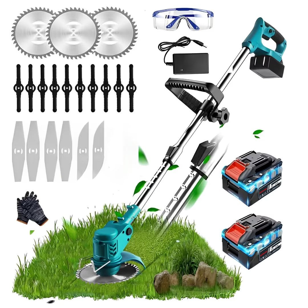 Coupe-herbe sans fil 21 V avec 2 batteries 4 Ah et chargeur, Enlèvement ou Envoi, Neuf, 30 à 50 cm, Batterie