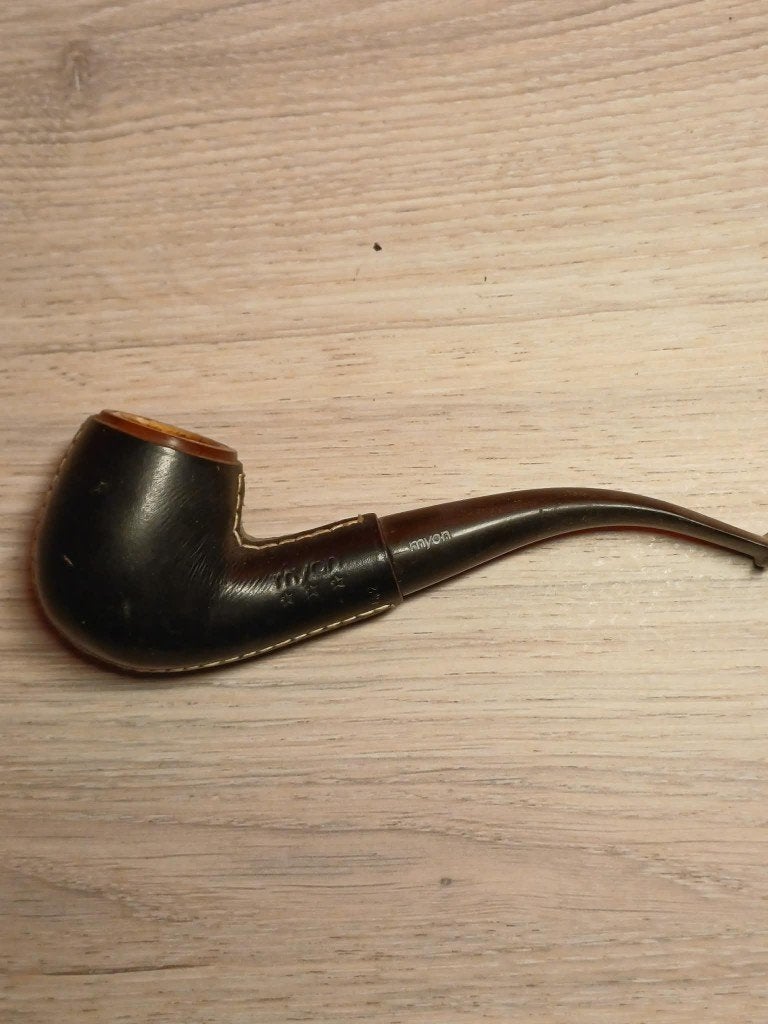 Pipe Vintage MYON 142 Gainée Cuir Noir – Foyer Écume de Mer, Envoi, Comme neuf, Autres types