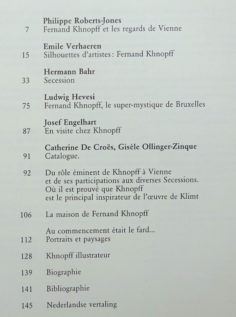 Fernand Khnopff, et ses rapports avec la Secession, 1987, Enlèvement ou Envoi, Comme neuf, Peinture et dessin
