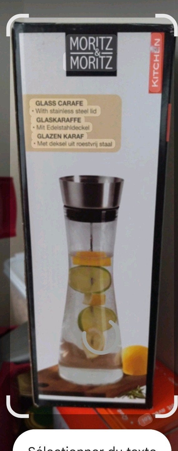 Carafe en verre 1 L neuve, Enlèvement ou Envoi