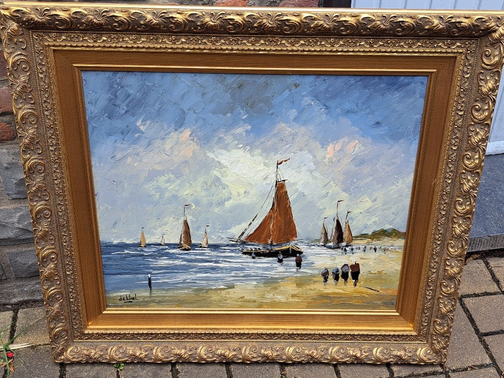 huile sur panneau signe wael, Antiquités & Art, Art | Peinture | Classique, Enlèvement ou Envoi, Panneau