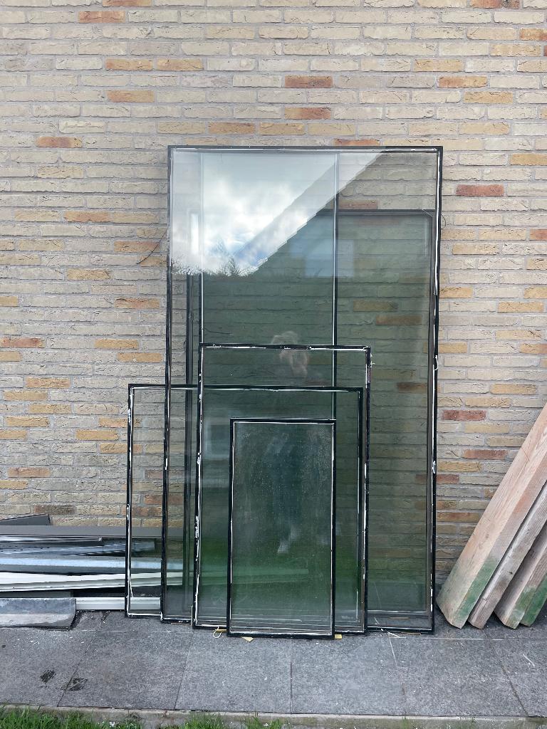 Verschillende maten dubbel ramen, Doe-het-zelf en Bouw, Ophalen, Gebruikt, Glasplaat, Dubbelglas
