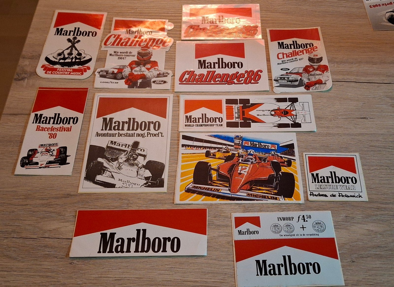 groot lot stickers Marlboro Formule 1 Autorally Racing, Ophalen of Verzenden, Zo goed als nieuw, Merk