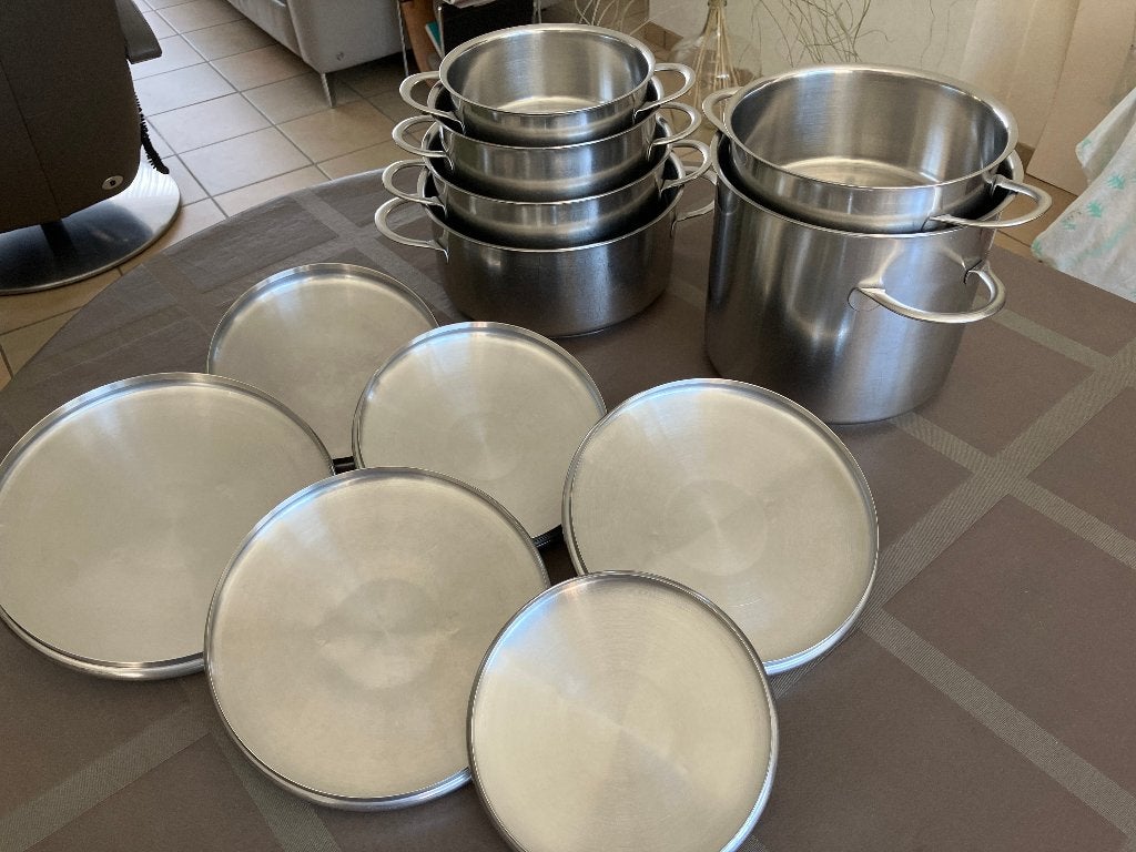 6 onverslijtbare kookpotten NSN - inox 18/8, Inox, Ophalen of Verzenden, Zo goed als nieuw, Kookpan