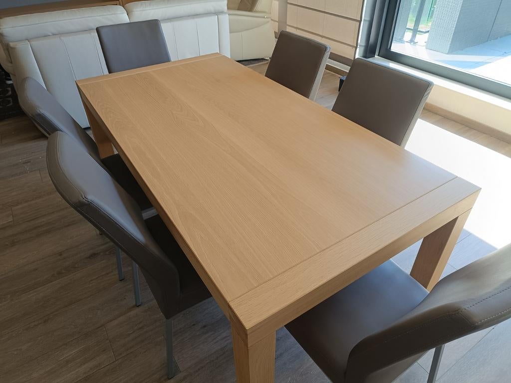 Eetkamertafel in eik met 6 stoelen, Ophalen