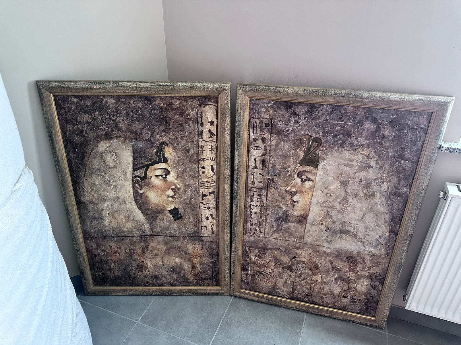 Egyptische schilderijen, Enlèvement, Comme neuf, 50 à 75 cm, Peinture