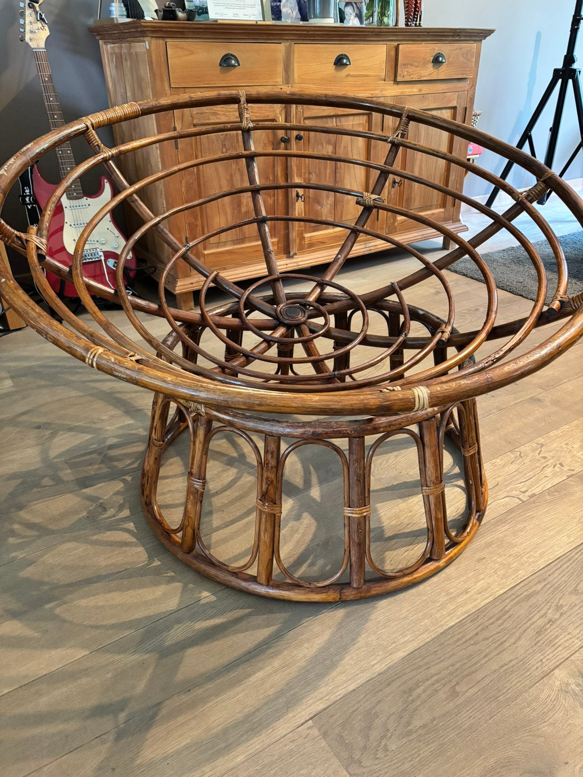 Vintage rotan stoel papasan, Ophalen, Gebruikt