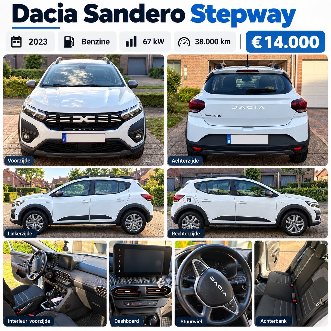 Dacia sandero stepway 2023, Autos, Achat, Noir, 5 portes, Particulier