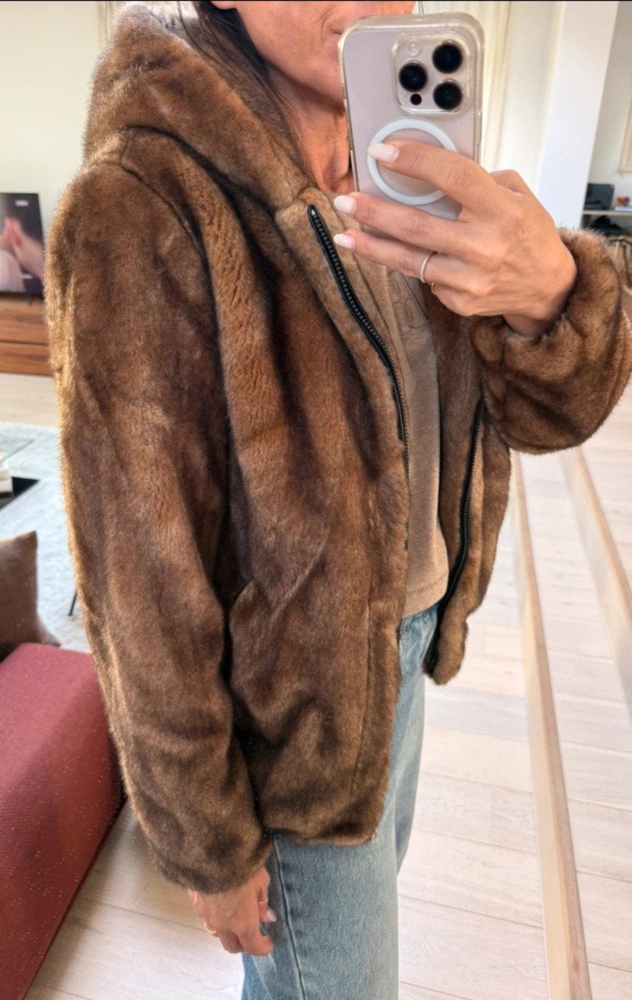 Pelsen jasje Oakwood M, Kleding | Dames, Maat 38/40 (M), Bruin, Nieuw, Ophalen of Verzenden