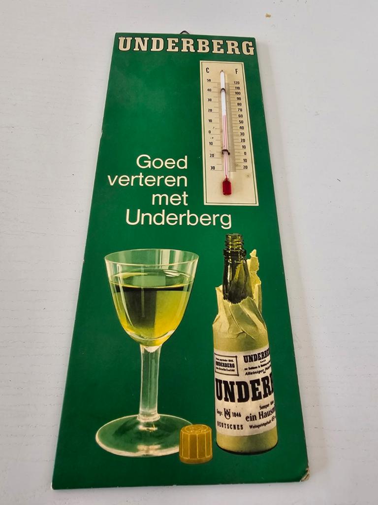 Kartonnen thermometer Jenever Underberg, Ophalen of Verzenden