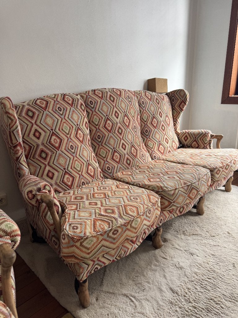 Vintage zetels, Maison & Meubles, Canapés | Salons, Moins de 75 cm, Tissus, Quatre personnes ou plus, Vintage stof