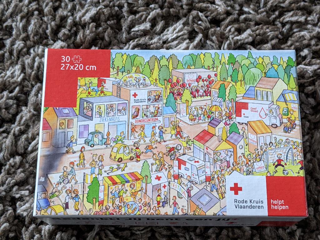 Puzzel Rode Kruis 30 stukjes, Hobby en Vrije tijd, Ophalen of Verzenden, Minder dan 500 stukjes, Nieuw, Legpuzzel