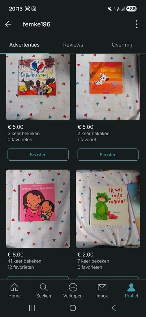 Heel veel boeken te koop door stoppen in kinderopvang, Ophalen