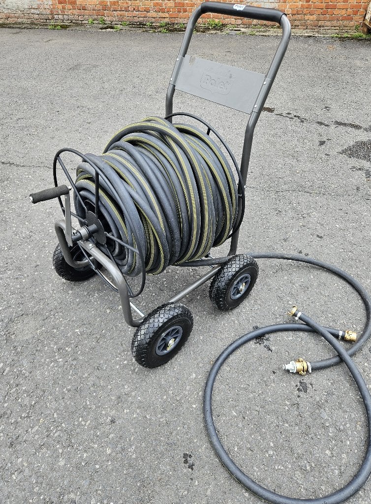 Chariot dévidoir tuyau pro Polet + Tuyau EPDM 80m industriel, Enlèvement ou Envoi, Comme neuf, Dévidoir