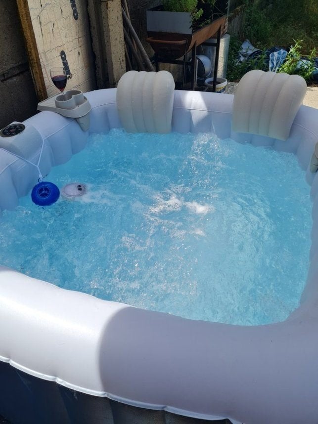 Jacuzzi 4 personnes, Enlèvement, Utilisé, Couverture, Gonflable