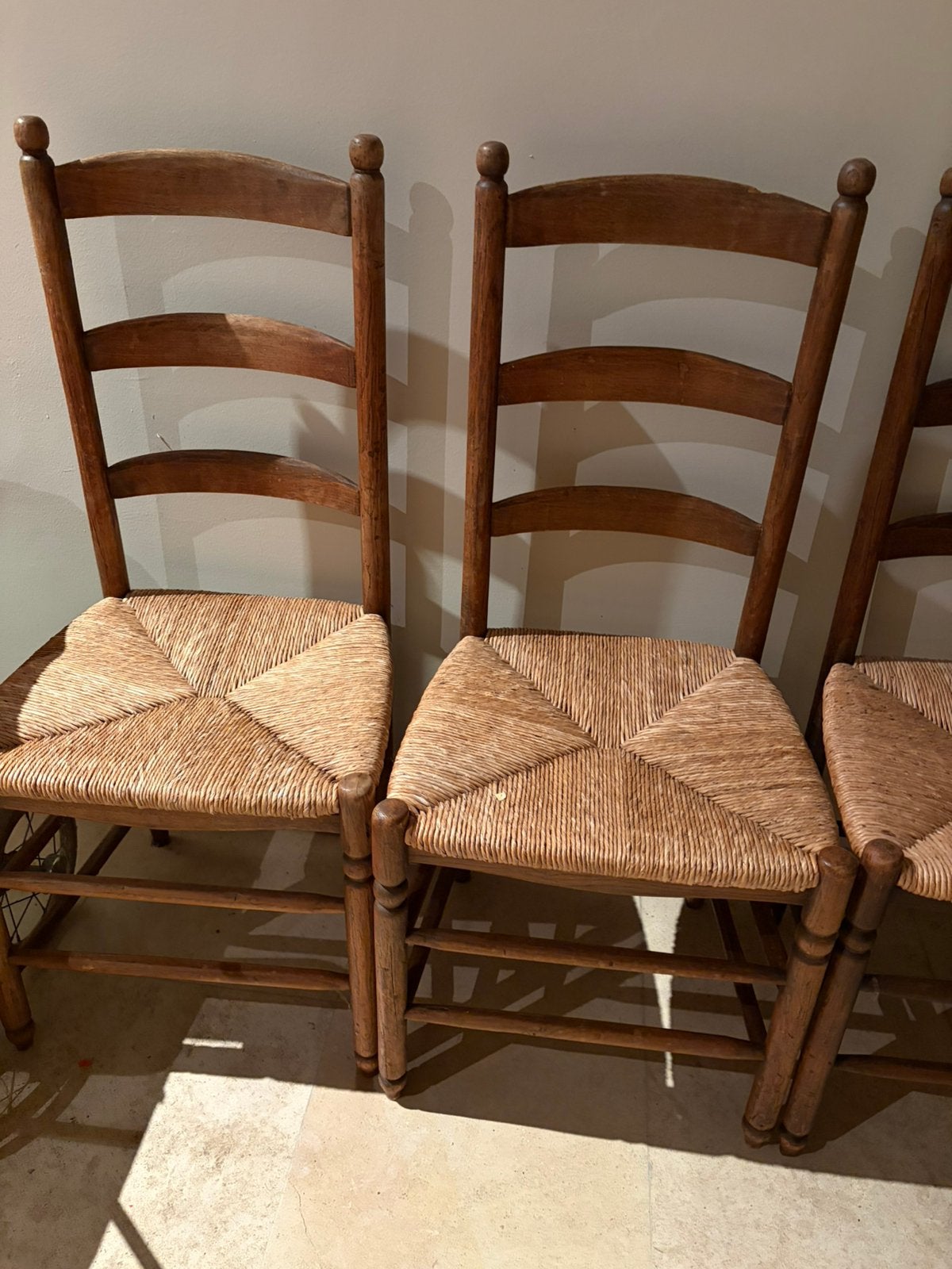 5 rieten stoelen, Antiek en Kunst, Ophalen