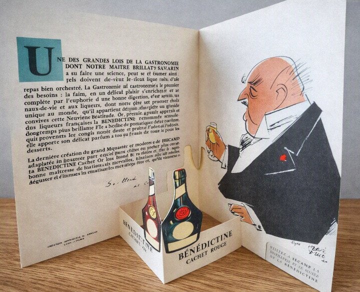 Vintage Bénédictine pop-up ❖ René Lalique ❖ ~ 1930, Enlèvement ou Envoi, Comme neuf, Autres types
