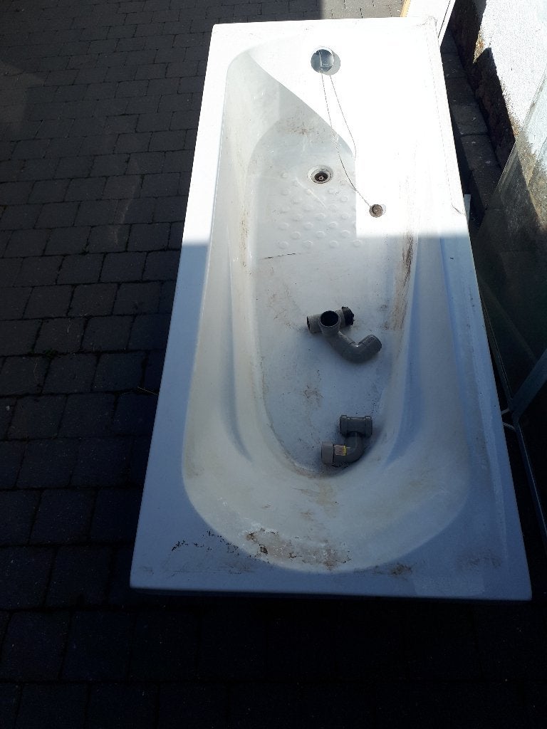 Badkuip + Douchescherm, Ophalen, Gebruikt