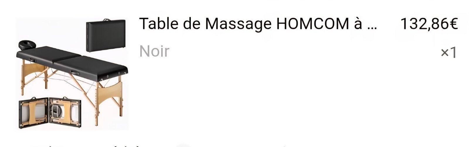 table de massage pliante HOMCOM. pieds en bois, Sports & Fitness, Produits de massage, Enlèvement, Neuf, Table de massage