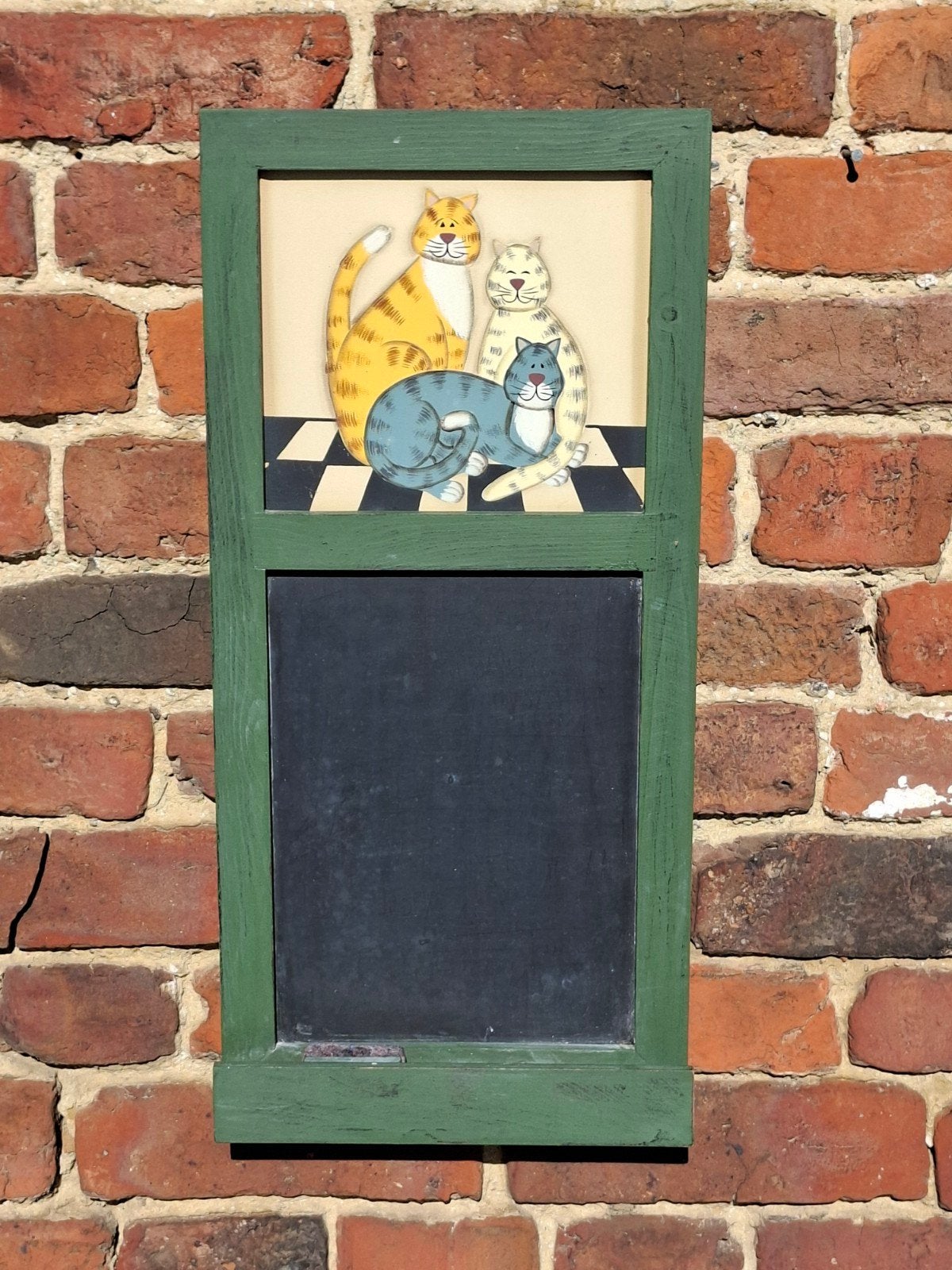 Cadre tableau craie chat 52x24cm, Maison & Meubles, Enlèvement, Tableau noir
